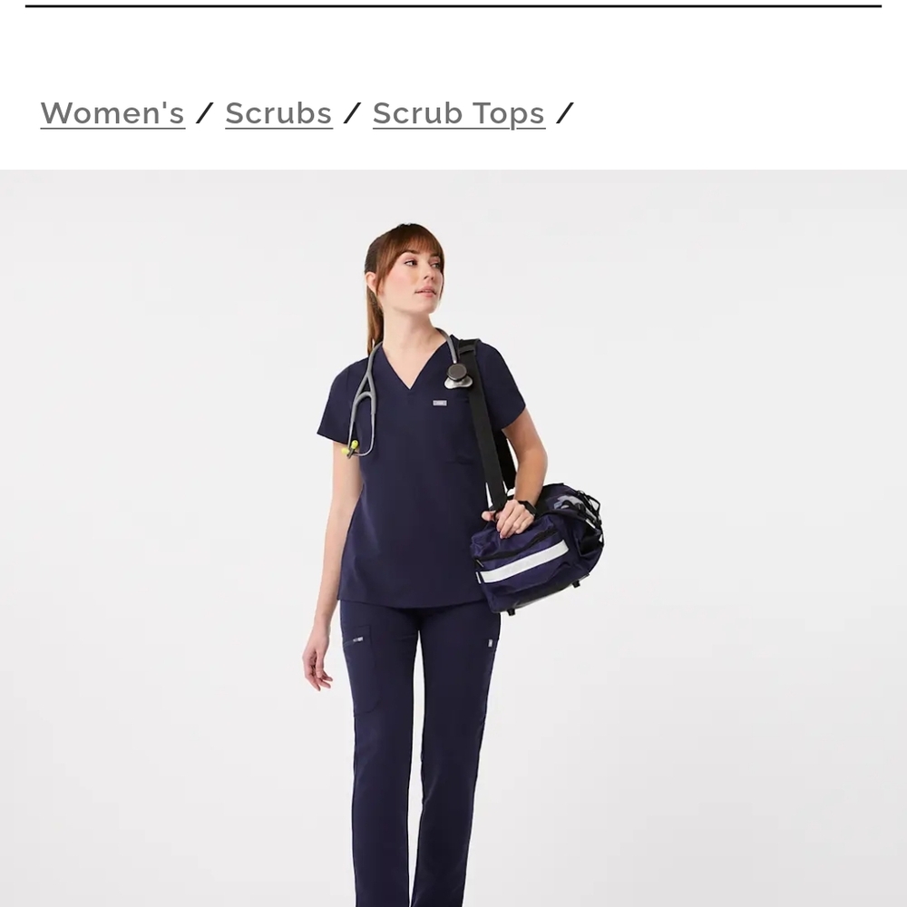 Figs Women's Catarina One Pocket Navy Scrub Top Small. (I have 2 Avail.)